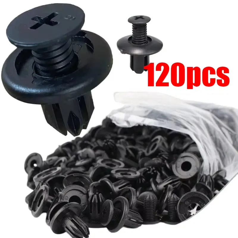 20/40/60/80/120Pcs Universal Car Buckle Set Fastener Rivet Clamping Fastener Buckle Car Accessory Abs Material Fixed Screw Oasis Select 120pcs