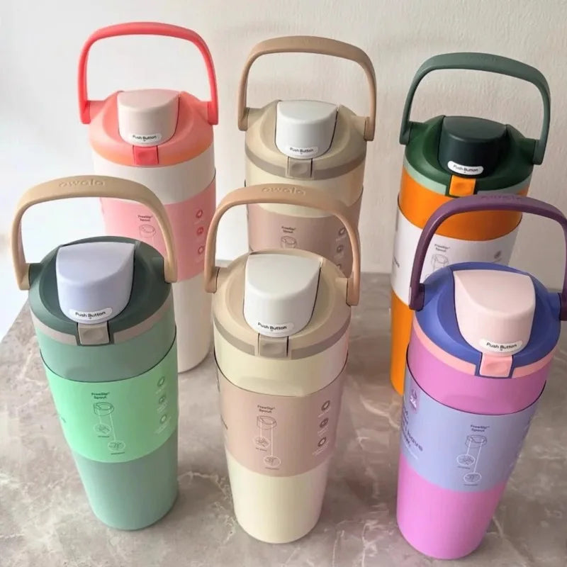960ml Double-Wall Vacuum Insulated Cup with Handle - Leakproof Thermal Cup, Non-Slip Grip & Spill-Proof Lid Ideal Gift Oasis Select