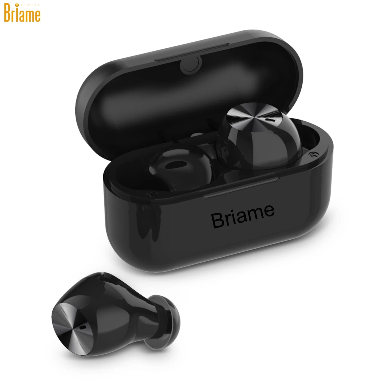 Briame True Wireless Bluetooth Earphones Headphones Sport Mini Headset HiFi Sound Low Latency Noise Reduction Earbuds with Mic Oasis Select Black
