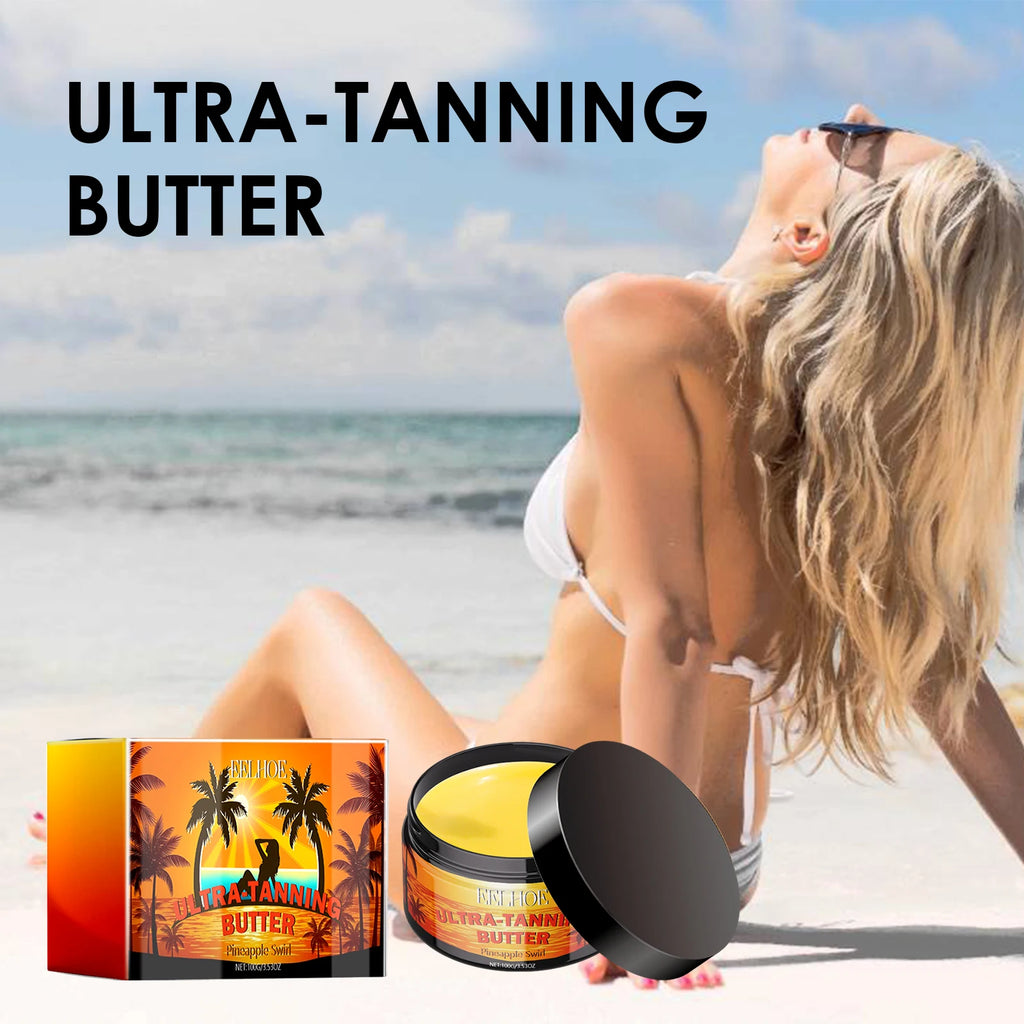 Ultra Tanning Butter Body Moisturizer Coconut Oil Hydrating Nourishing Soft Skin Natural Glow Non Greasy Fast Absorbing 100g Oasis Select