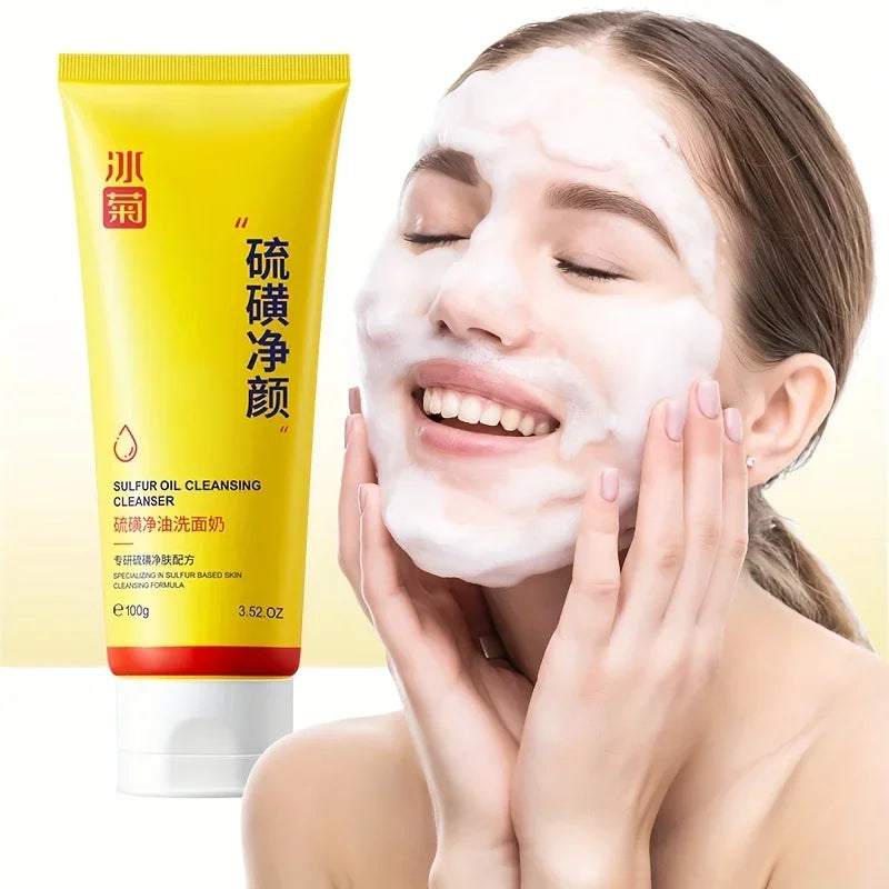 Sulfur Facial Cleanser 100g – Rich Foam Deep Cleansing Face Wash Facial Cleanser Oasis Select