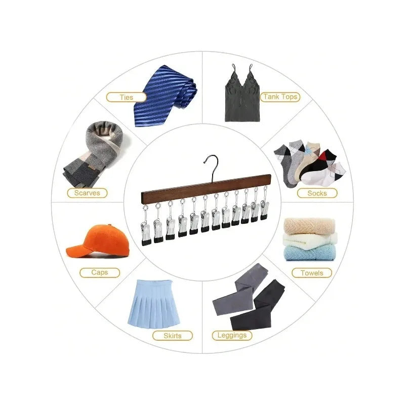 Multi Hook Clothes Hanger Space Saving Wardrobe Organizer Heavy Duty Garment Storage Rack Multifunctional Clip Holder Oasis Select