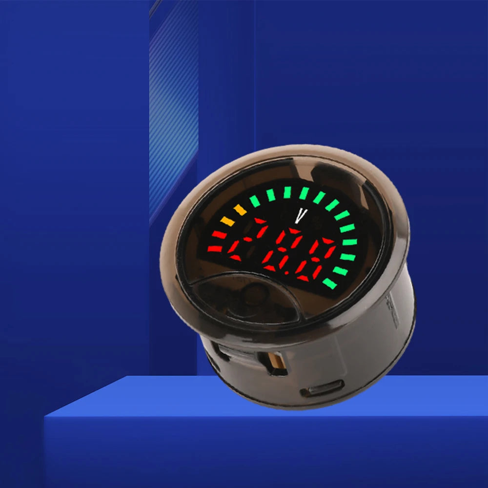DC7-100V Mini Digital Voltmeter Battery Capacity Tester 2-Wire Circular Voltage Current Meter Volt Detector Test Power Indicator Oasis Select