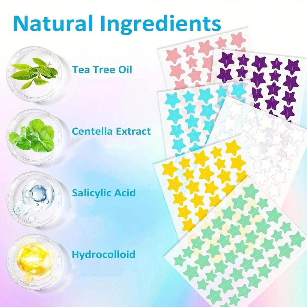 240pcs/box 6-color star acne patch - non irritating, odorless, alcohol free, suitable for covering blemishes on the face Oasis Select