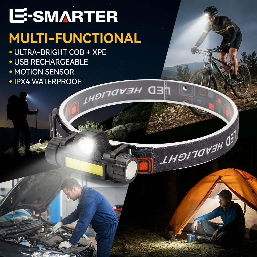 Charging Head Mounted Magnetic Flashlight Outdoor Headlights with Long Battery Life and Strong Light LED Night Fishing Oasis Select