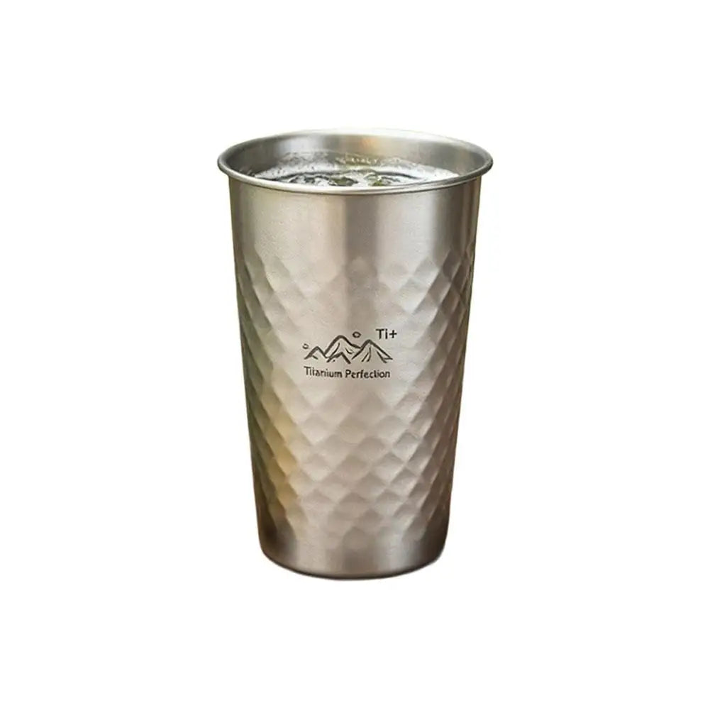 Titanium-Finish Camping Cup Set | 350–600ml Ultralight Drinkware