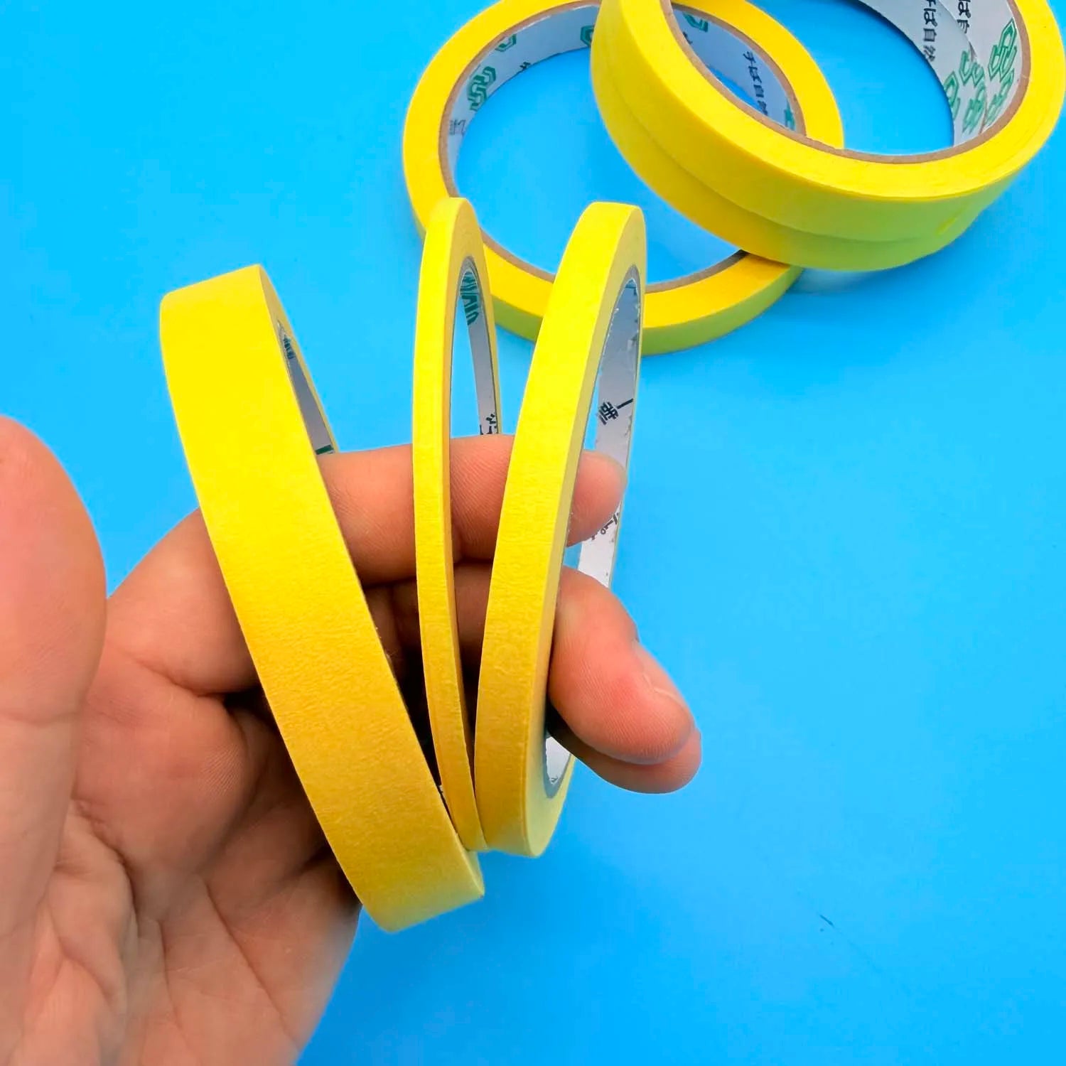 3 Sizes Yellow Masking Tape - 3Rolls of Paper Artistic for Spray Painting Masking, Nail Art, Clothing Cut Creative DIY Projects Oasis Select