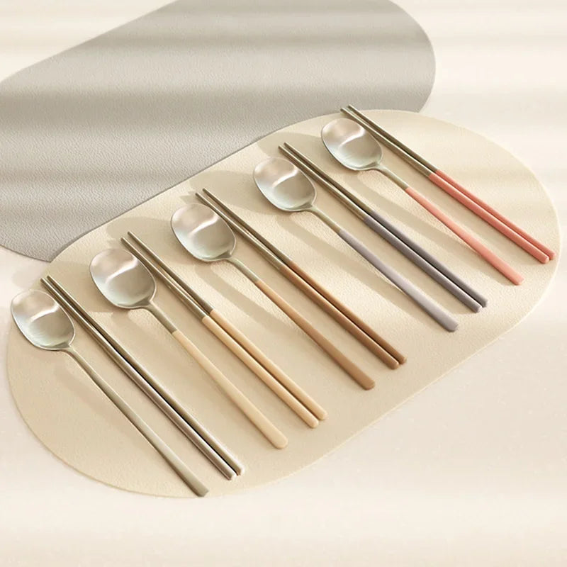 304 stainless steel portable tableware set chopsticks spoon outdoor Korean single tableware Oasis Select