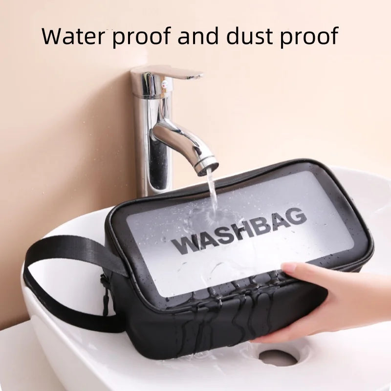 Portable Cosmetic Waterproof Bag Large Capacity Dust Proof Make Up Storage Handbags PVC Fashion Transparent Travel Bags Oasis Select