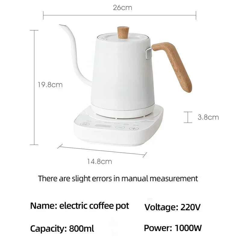 URGGU 0.8L Gooseneck Electric Kettle – Temp Control, 1000W