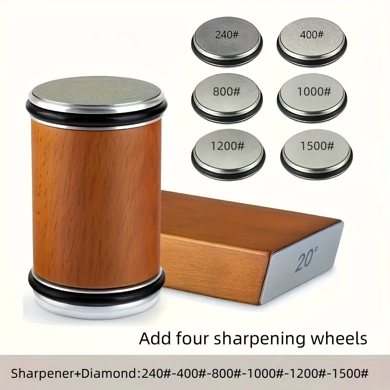 Professional Knife Sharpener, Magnetic Rolling Knife Sharpener with 15° and 20° Fixed Angles, Knife Sharpening Stone Set Oasis Select Add 4 sharpening one size