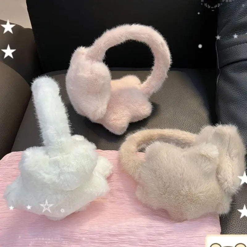 Star Plush Earmuffs – Fluffy Windproof Winter Ear Warmers
