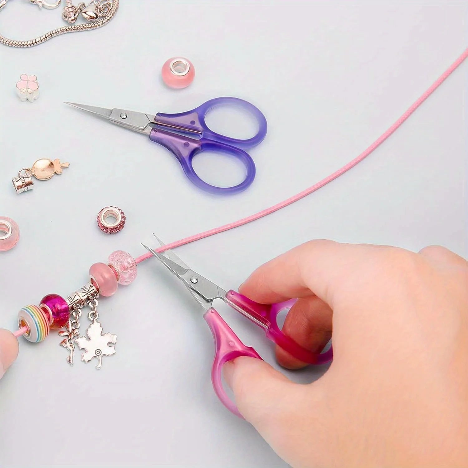 4pcs Sharp Detail Craft Scissors Set-Stainless Steel, Compact Design with Protective Cover for Sewing, Embroidery, Paper Cutting Oasis Select