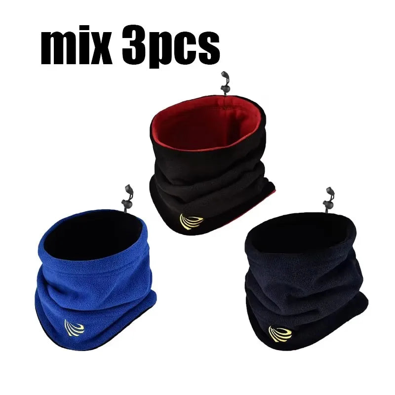 2/3pcs Winter Camping Fleece Neck Gaiter Ski Tube Scarf Snowboard Half Face Mask Face Cover For Men & Women Outdoor Cold Oasis Select 3pcs-mix