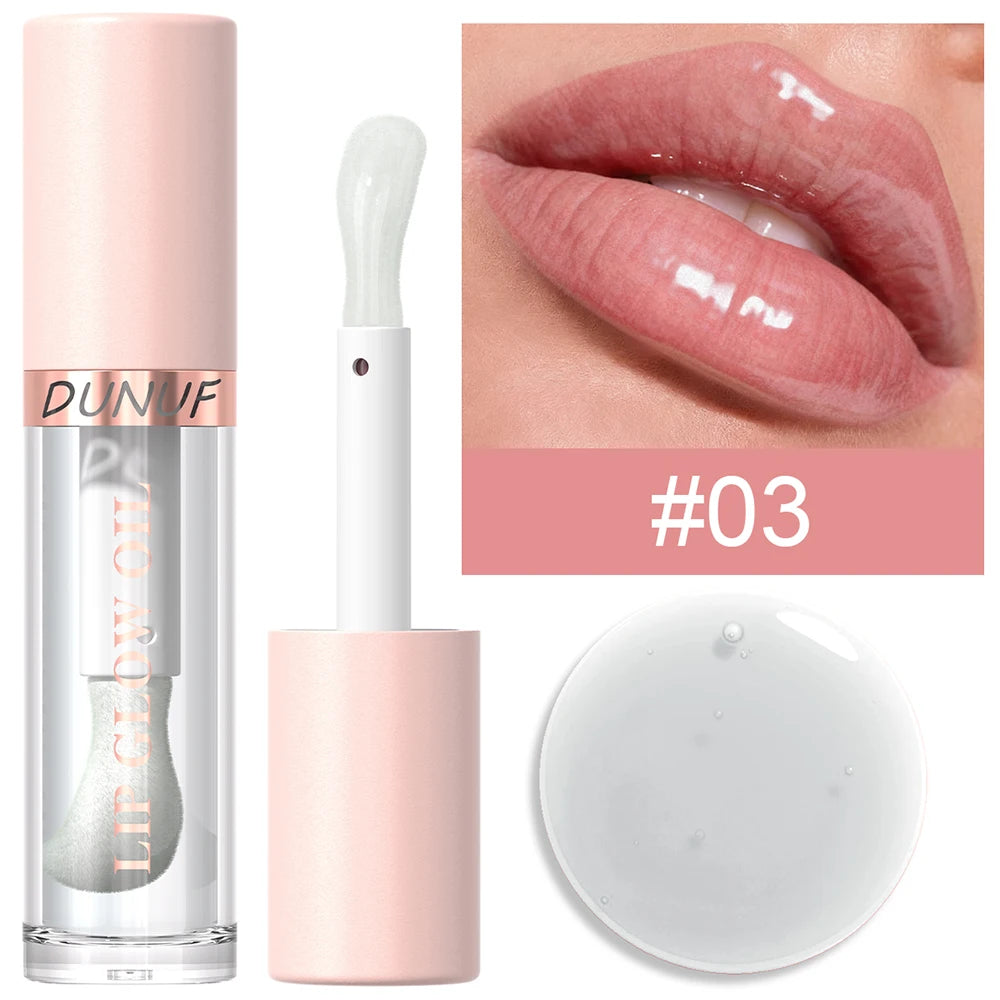 DUNUF Lip Glow Oil Moisturizing Lip Gloss Plumping Lip Oil Tinted Hydrating Lip Care Transparent Lip Balm Beauty Makeup Cosmetic Oasis Select DLAA 3