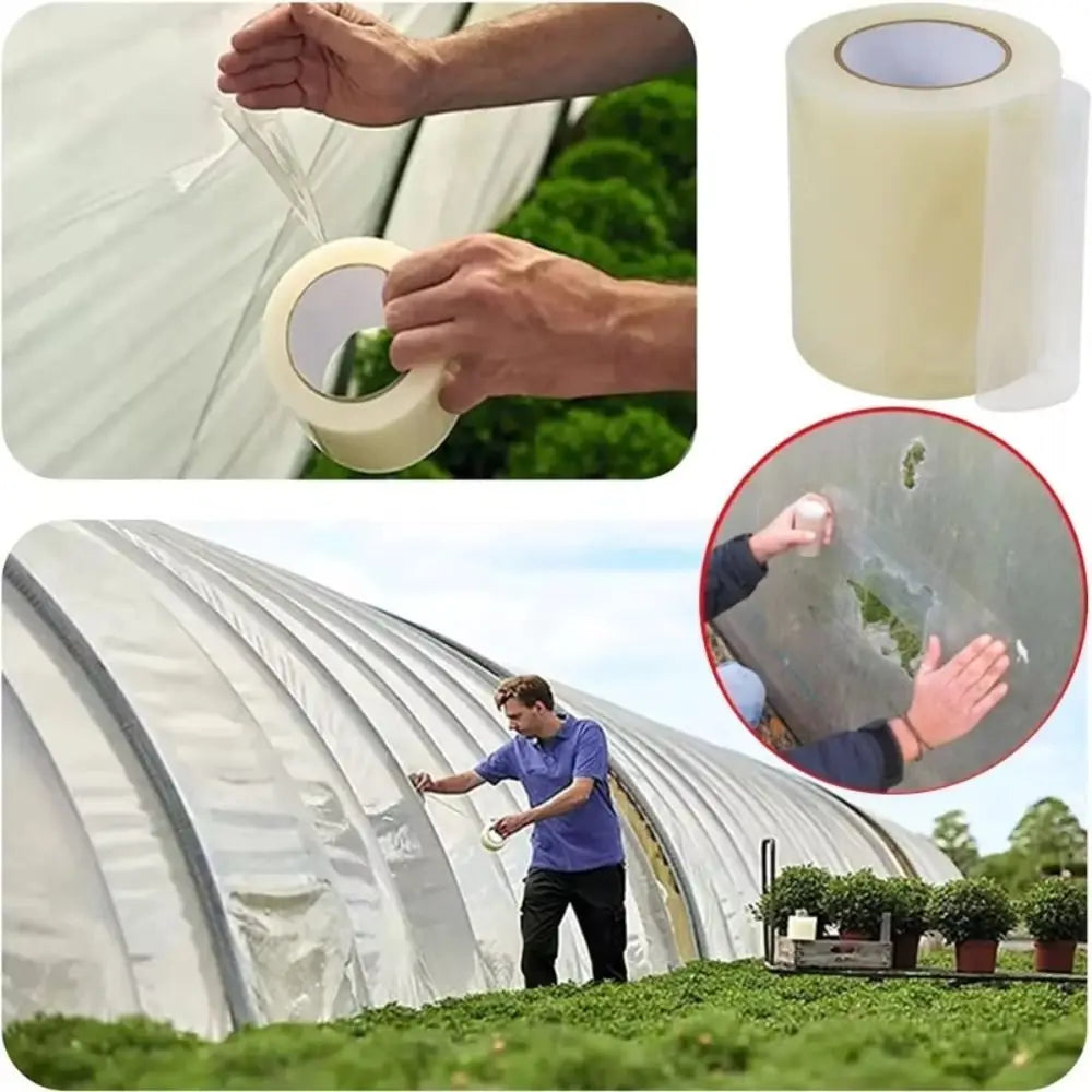 Green House Patch Repair UV Resistant Film Repair Tape Transparent Strong Adhesion Plastic Sheeting Tape Greenhouse Cover Oasis Select