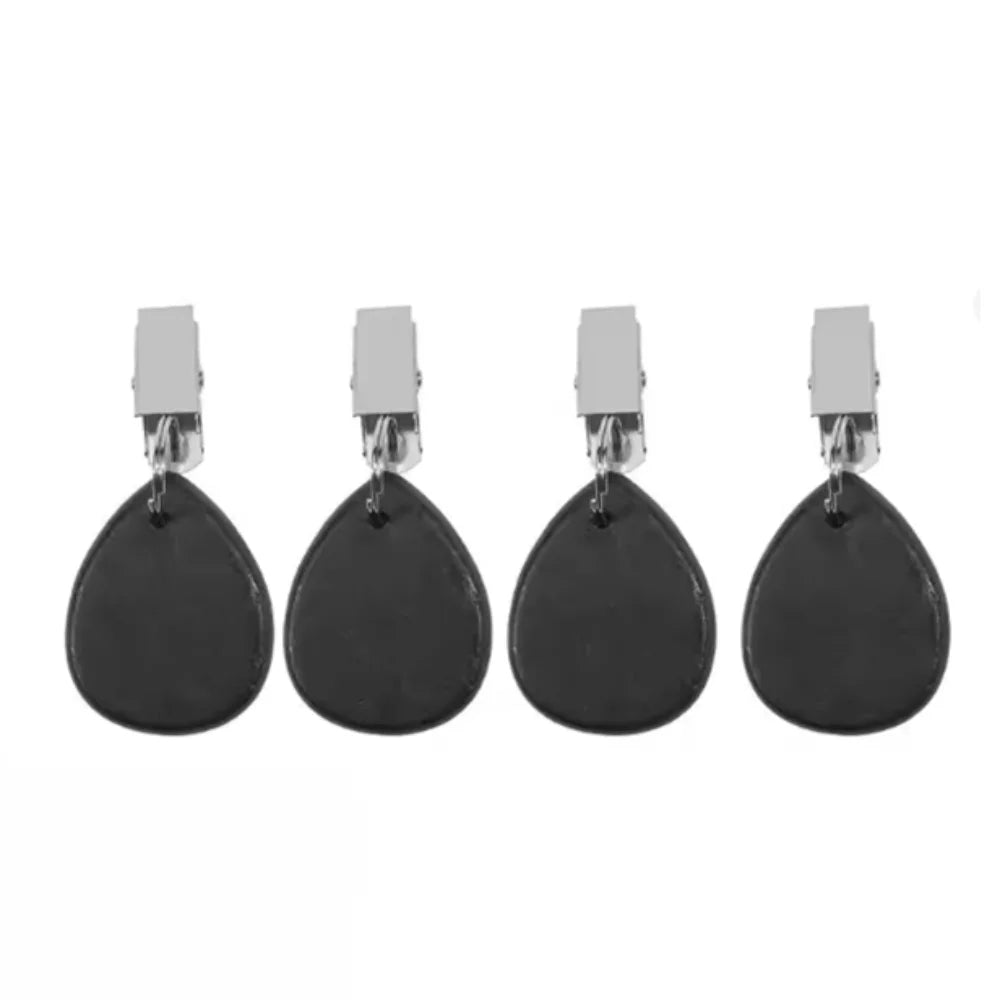 Marble Teardrop Tablecloth Weights with Metal Clips – Set of 4
