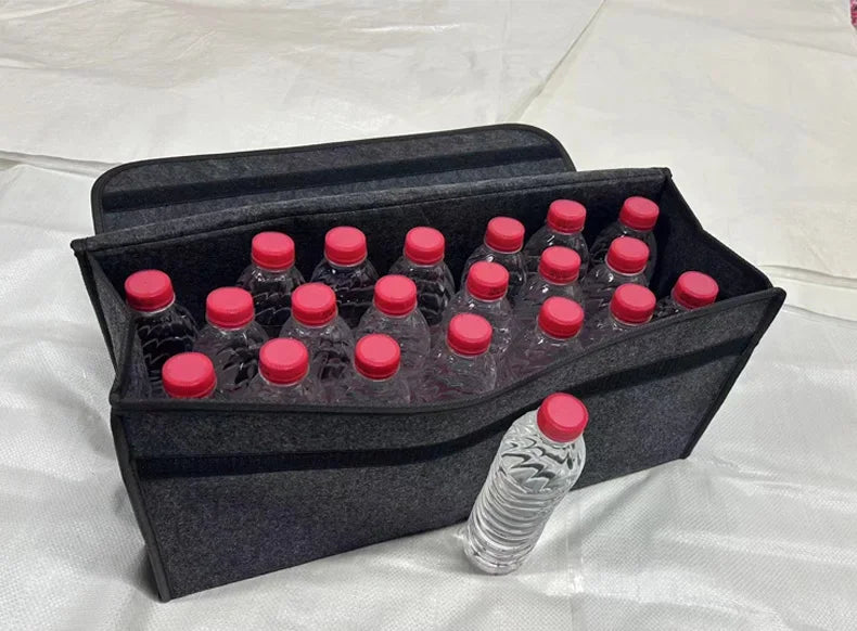 Large Anti Slip Compartment Boot Storage Organizer Tool Car Storage Bag Car Trunk Organizer Soft Felt Storage Box Accessories Oasis Select