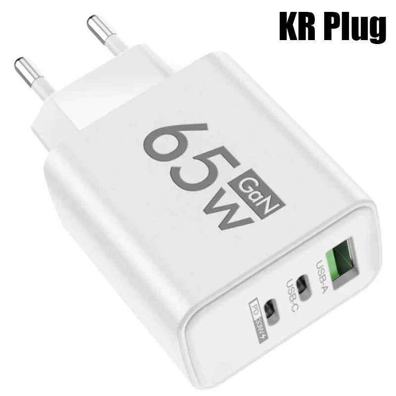 GaN Fast Charging USB Type C Charger EU KR PD 3.0 Quick Charge Wall Charger For Phone Adapter For iPhone Xiaomi Huawei Samsung Oasis Select KR White
