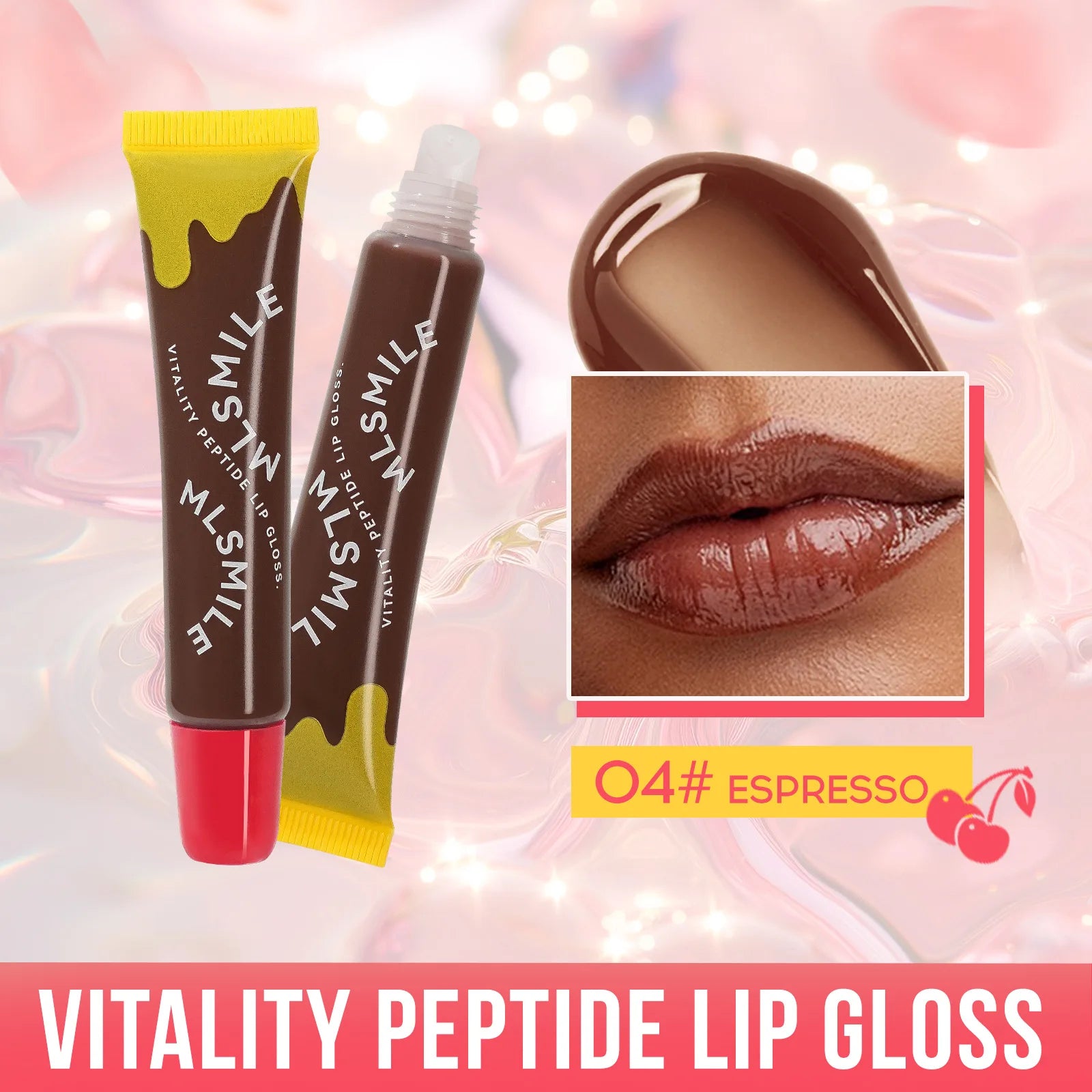 MLSMILE Peptide Lip Gloss – Plumping, Clear & Long-Lasting