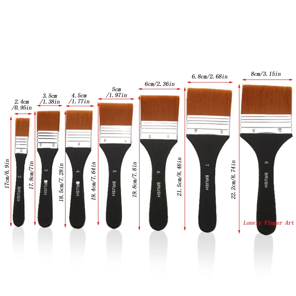 1/3/4/7Pcs Flat Paint Brushes for Acrylic Painting, Oil Art Paint Brushes Set, Craft Paint Brushes for Applying Gesso, Acrylic P Oasis Select