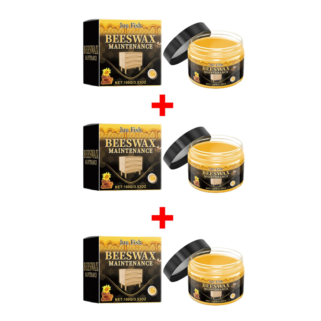 Beeswax Polishing Paste for Furniture Solid Wood Restores Luster Prevent Drying & Cracking for Wood Floor, Cabinet, Table 100g Oasis Select 3pcs