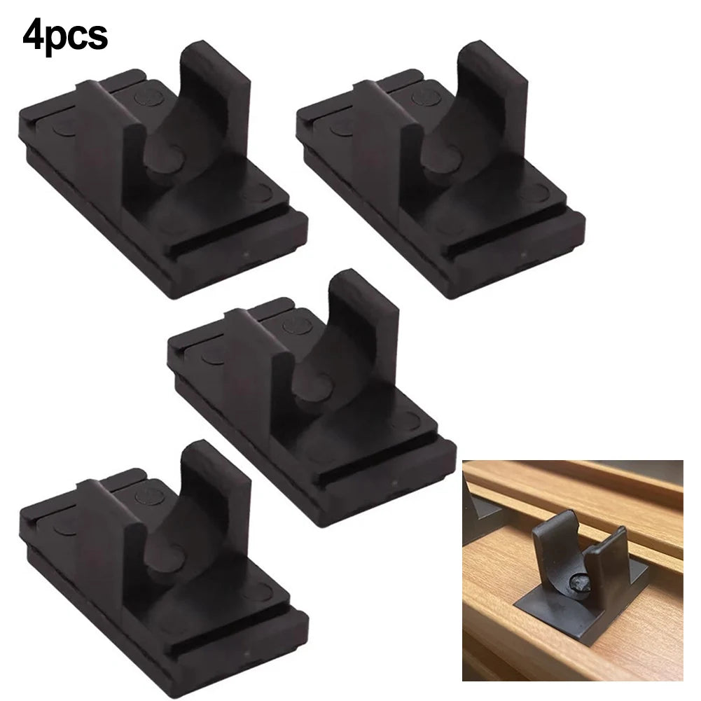 4pcs Camping Travel Cart Buckle For Egg Roll Table Camping Wagon Card Buckle Attachments Trolley Desktop Buckle Slide Clamps Oasis Select