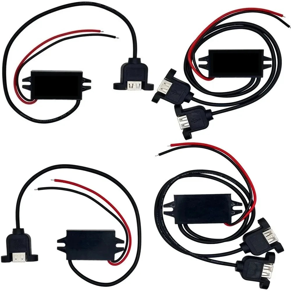 12V24V to 5V 3A 15W DC-DC Step Down Buck Converter Power Supply Module for Car Male Female USB Mini USB Micro USB Adapter Oasis Select
