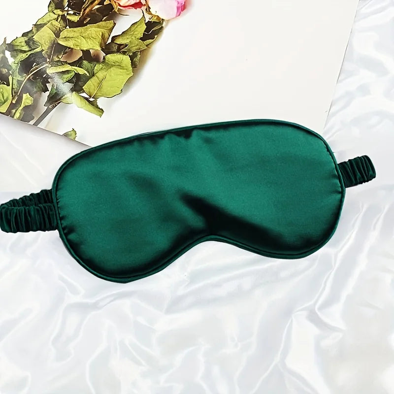 Double-Sided Silk Blackout Sleep Eye Mask | Travel Nap Mask Sleep Eye Mask Oasis Select Blackish Green