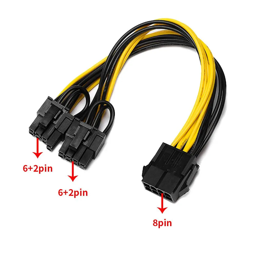 EPS CPU 8Pin to Dual 8(6 2) Pin PCIE PCI Express Adapter Power Cable Graphics Card Motherboard PCI-E GPU Splitter Cable Oasis Select