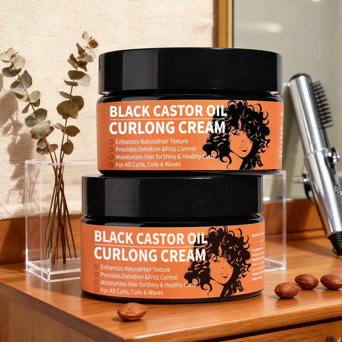 Black Castor Oil Curl Defining Cream – Anti-Frizz & Hydrating