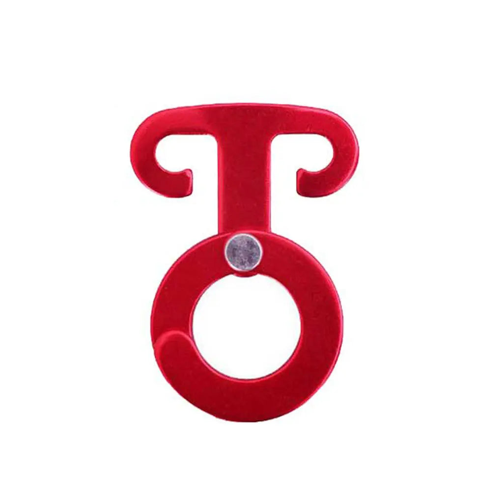 Aluminum Alloy Tent Wind Rope Self-Locking Buckle Adjustable O-shaped Claw Buckle Camping automatic Hook Oasis Select Red 1 Piece