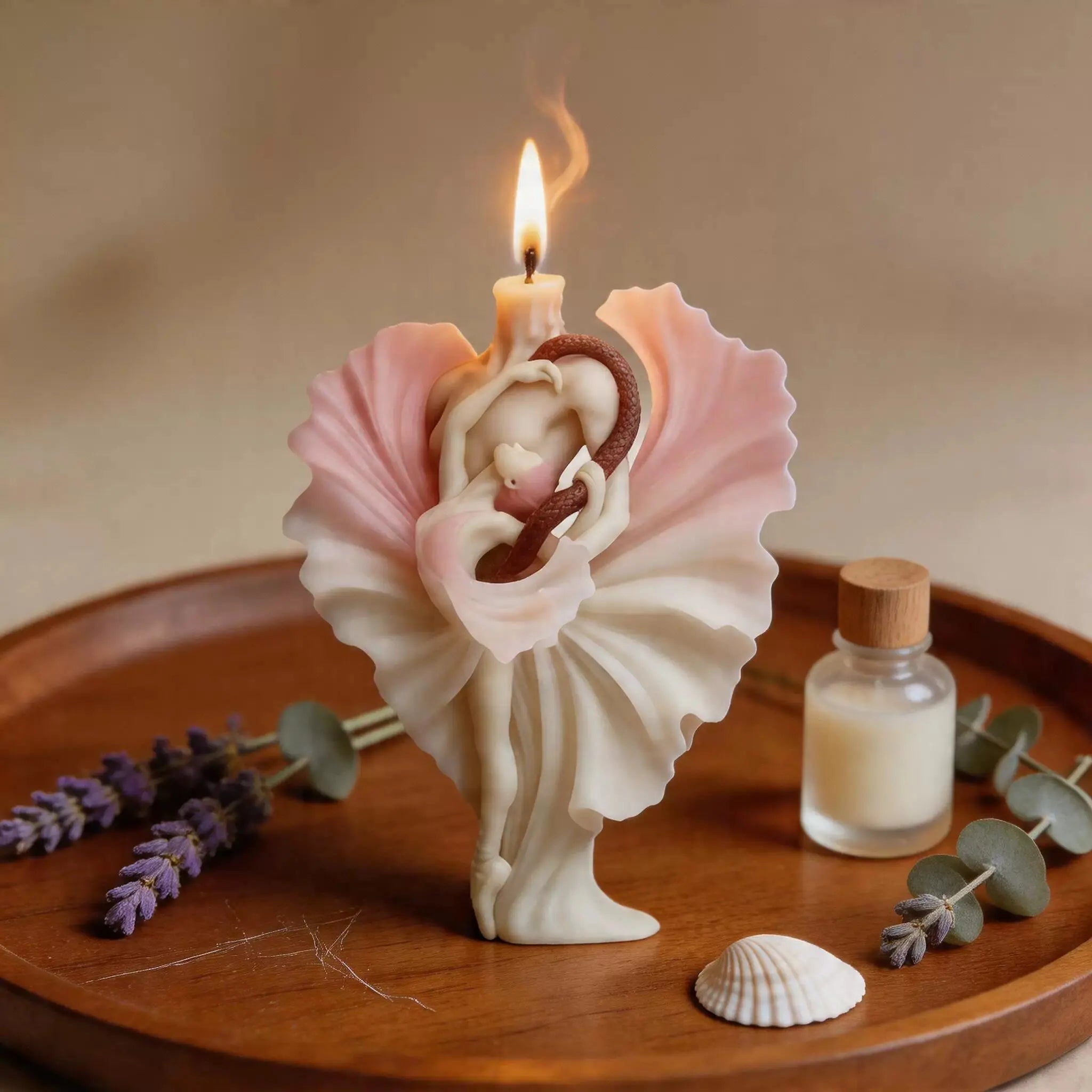 3D Dancing Lady With Snake Silicone Mold Aromatherapy Candle DIY Tool Plaster Resin Ornament Making Mould Home Decor Crafts Oasis Select