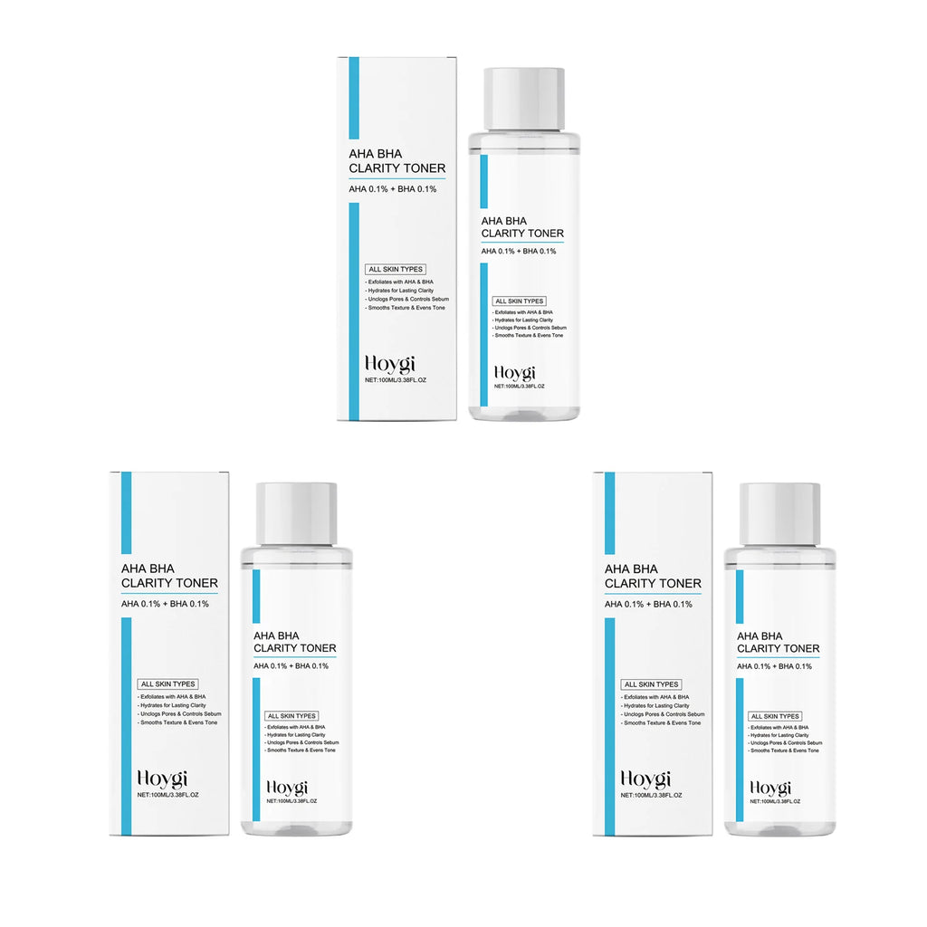 AHA BHA Toner Gentle Exfoliating Toner for Oily Skin Pore Refining Soothing Hydrating Facial Essence Daily Oil Control Skincare Oasis Select 3 x 100ml Boxed