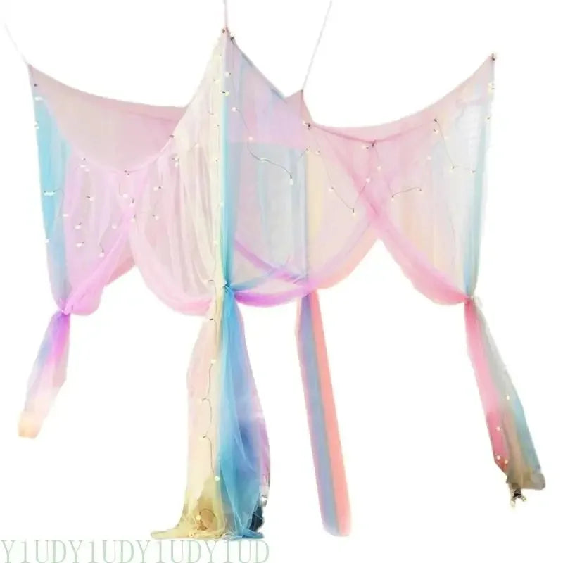 Elegant Rainbow Mosquito Net - Large Bed Canopy with Drawstring Closure, Perfect for Outdoor & Indoor Use Oasis Select colorful