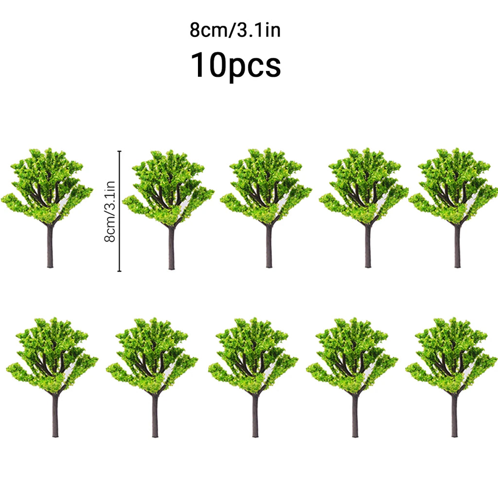 5/10 model trees 4-8CM railway scene dollhouse fairy garden scene building micro landscape mini landscape flower pot DIY Oasis Select 8cm 10pcs