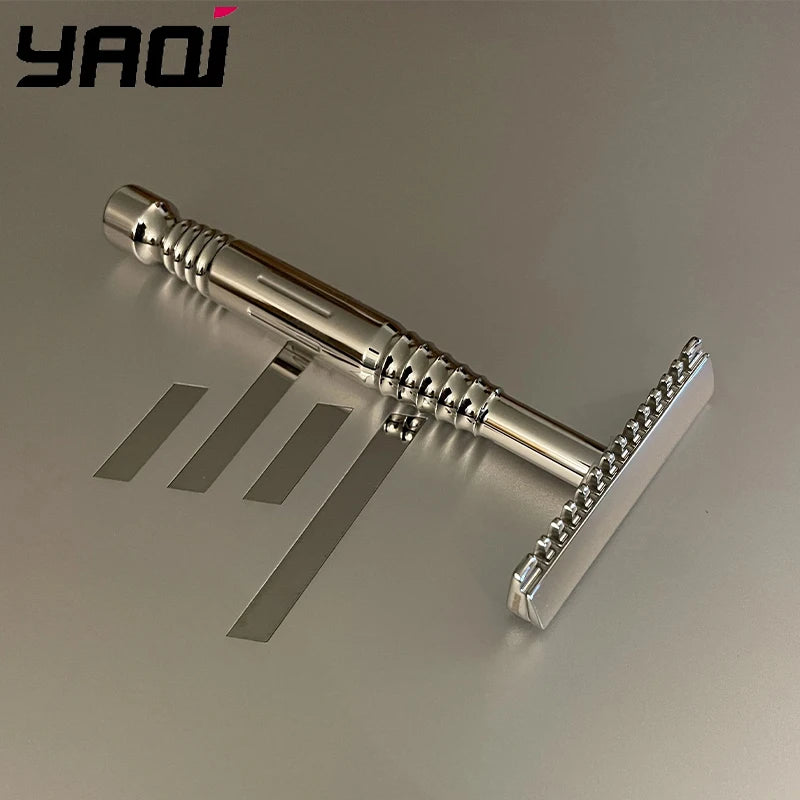 2026 YAQI High Quality Romulus Open Comb Polished 316 stainless Steel AC Blade Single-edged Mens Shaving Safety Razor For Men