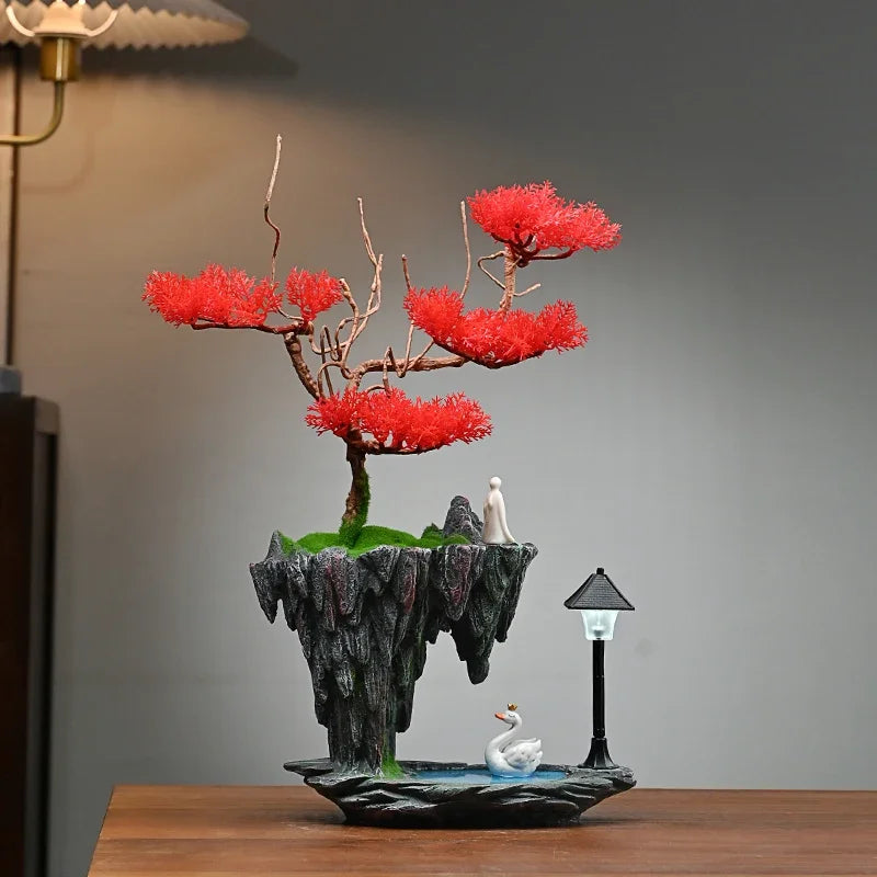 Sky City Simulation Green Plant Welcome Pine Bonsai Decoration Living Room Wine Cabinet Decoration Zen Desk Decoration Oasis Select
