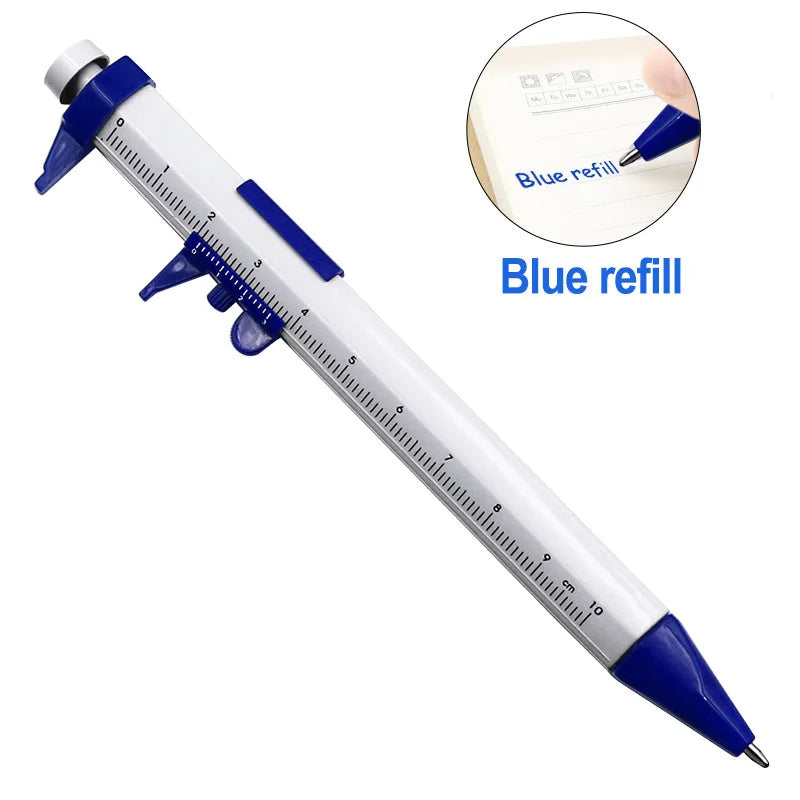 Vernier Measuring Pen 1mm Ballpoint Caliper Ruler Pen Refillable School Office Stationery Multifunction Gift 2026 Oasis Select Blue
