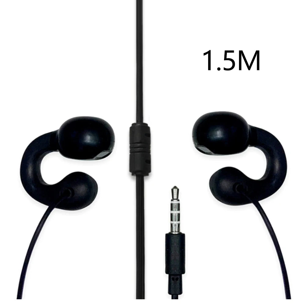 Universal Wired Clip-on Headphones Type C Stereo Sports Music Earbuds Handfree Sport Gamer Headset Earphones with HD Mic Oasis Select 1.5m black no mic