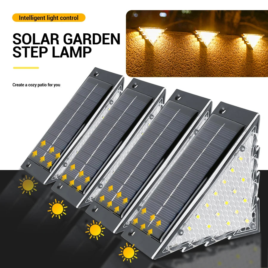 Solar Stair Lights Solar Step Light Outdoor Anti-theft Waterproof IP45 Decor for Garden Stair Deck Front Porch and Patio Oasis Select