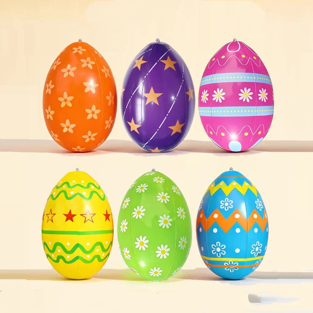 16 Inch Easter Inflatable Ball Outdoor Giant Balloon PVC Balls Pendant Reusable Yard Garden Ornament Easter Party Decoration Oasis Select