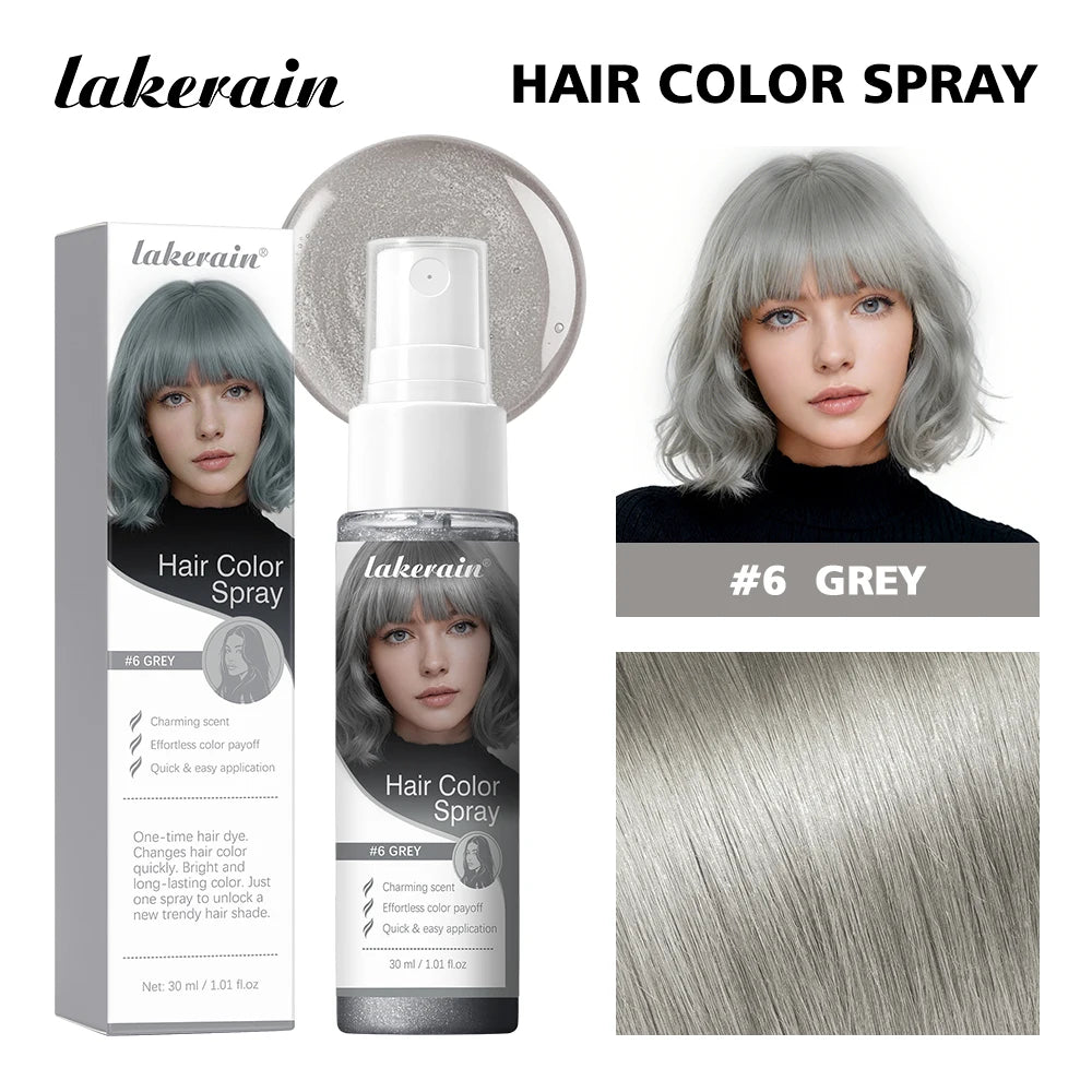 Hair Color Spray Disposable Hair Dye Spray DIY One-Time Hair Color Liquid Washable 8 Colors Party Temporary Hair Styling Spray Oasis Select Grey