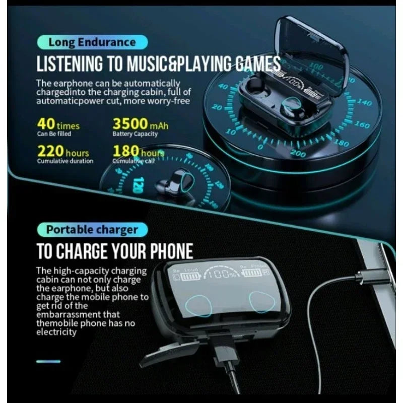 NEW M10 TWS Wireless Headphones Earphones Charging Box Bluetooth-compatible Stereo Waterproof Headsets With Microphone Oasis Select