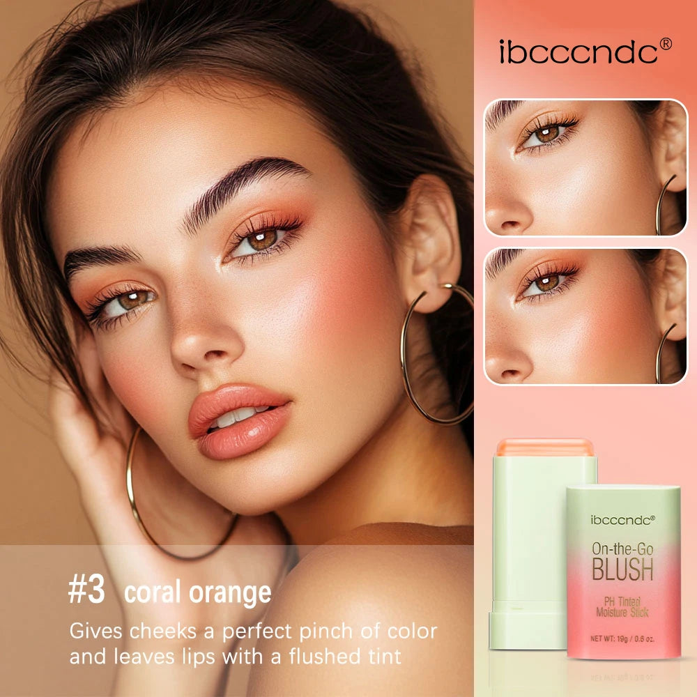 PH Tinted Moisture Stick Blush Stick Natural Cheek Face Rouge Blusher Lasting High Color Rendering Brightening Skin Waterproof Oasis Select