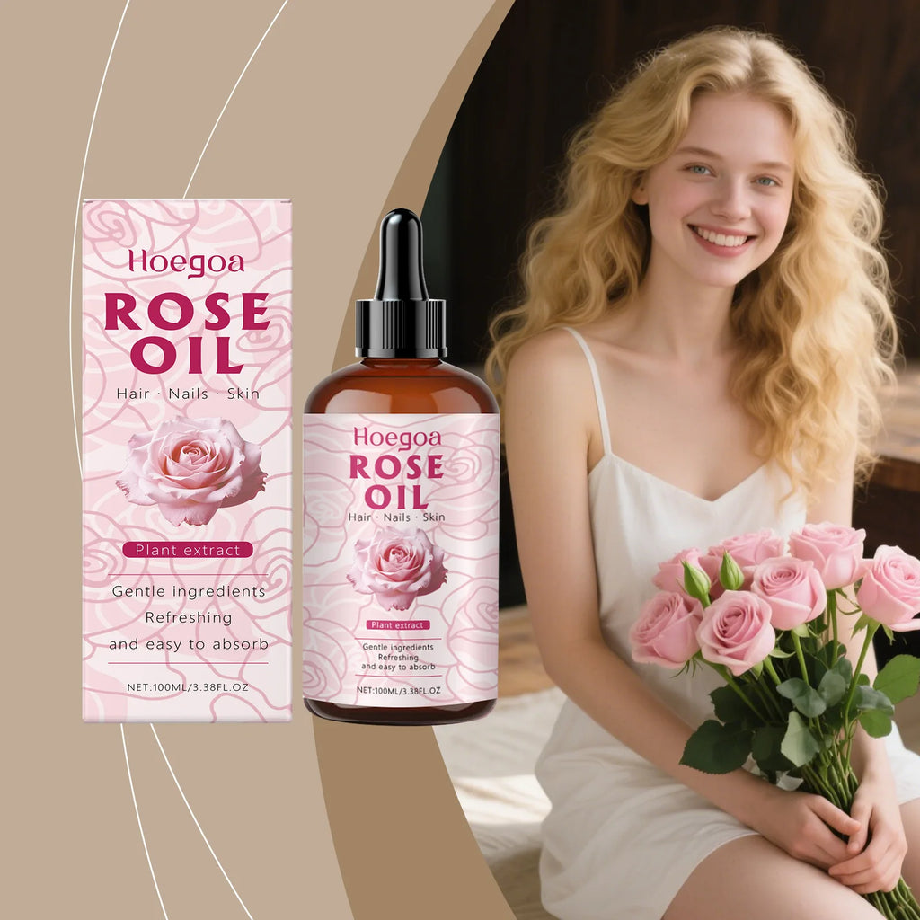 HOEGOA Rose Oil Face Serum – Anti-Aging & Brightening 100ml Rose Facial Serum Oasis Select