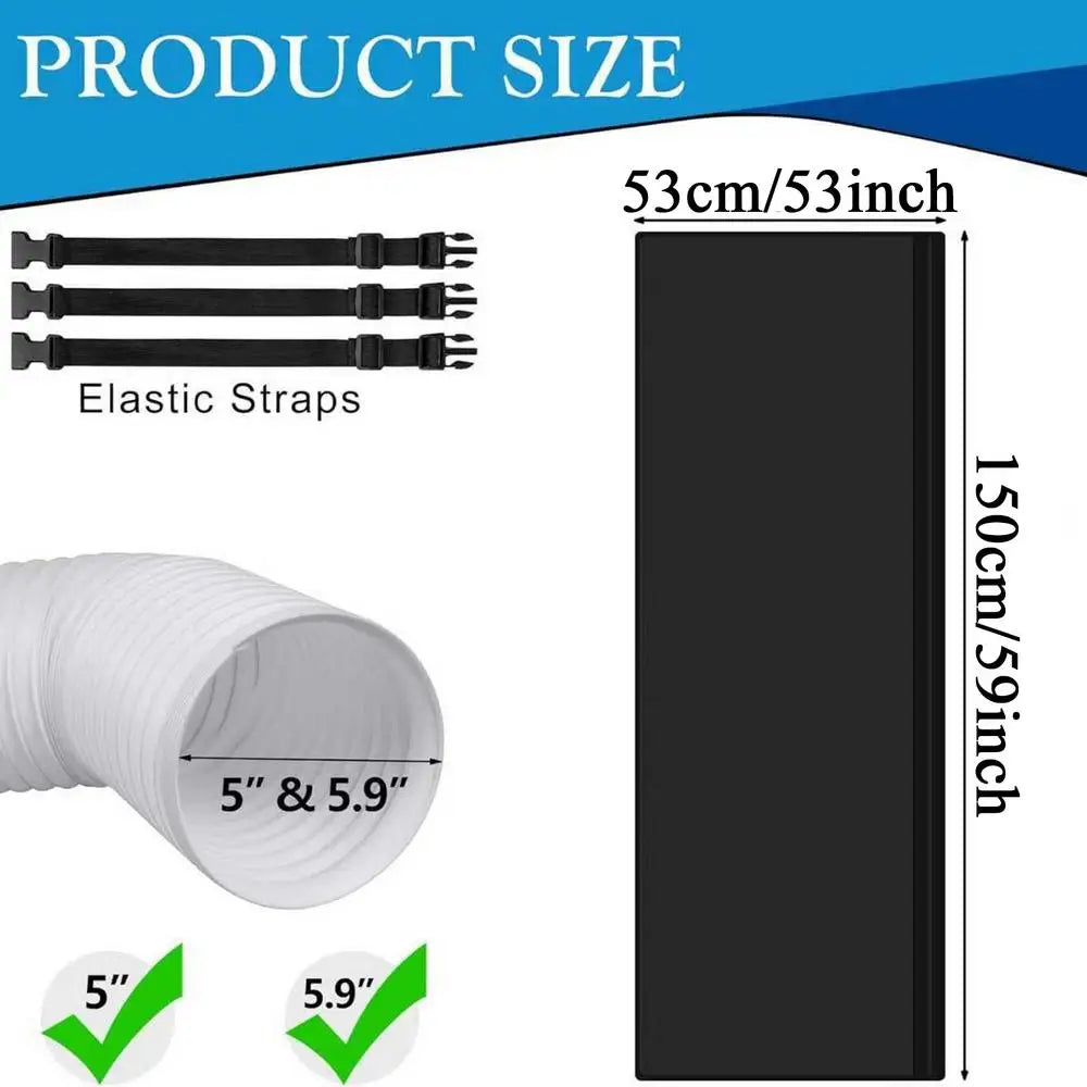 Air Conditioner Hose Cover Insulated Dustproof Protective Portable Ac Exhaust Hose Insulation for Cooling Maintenance Protection Oasis Select Black