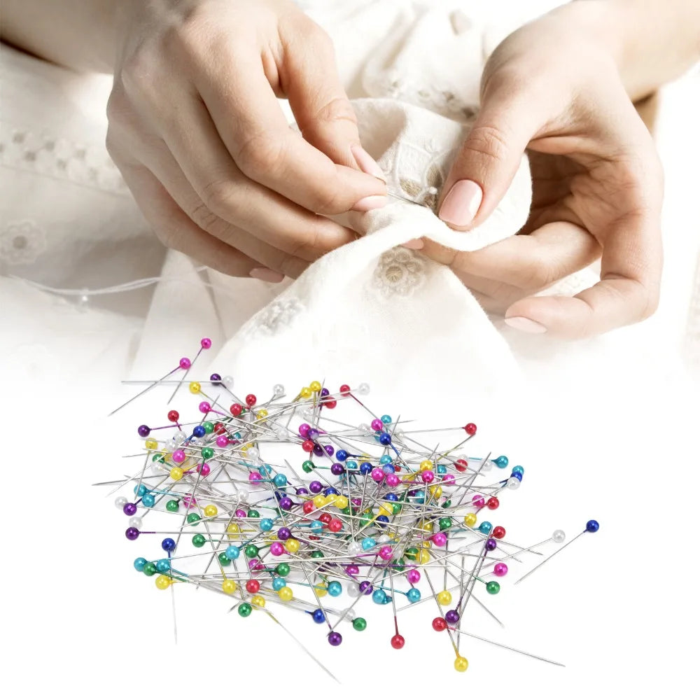 600Pcs Ball Head Design 38MM Sewing Pins Colorful Straight Positioning Pins Pearl Head Fabric Pins Sewing Making Oasis Select