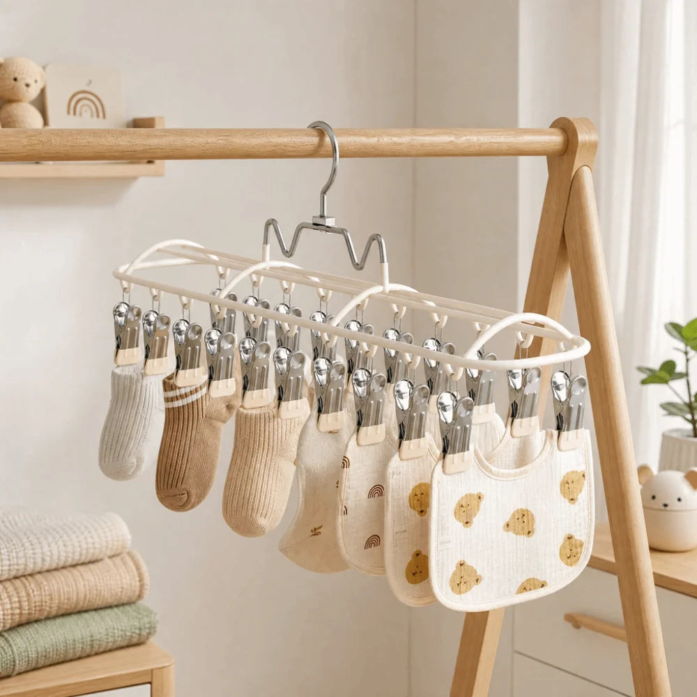 Portable Windproof Stainless Steel Clothes Drying Hanger