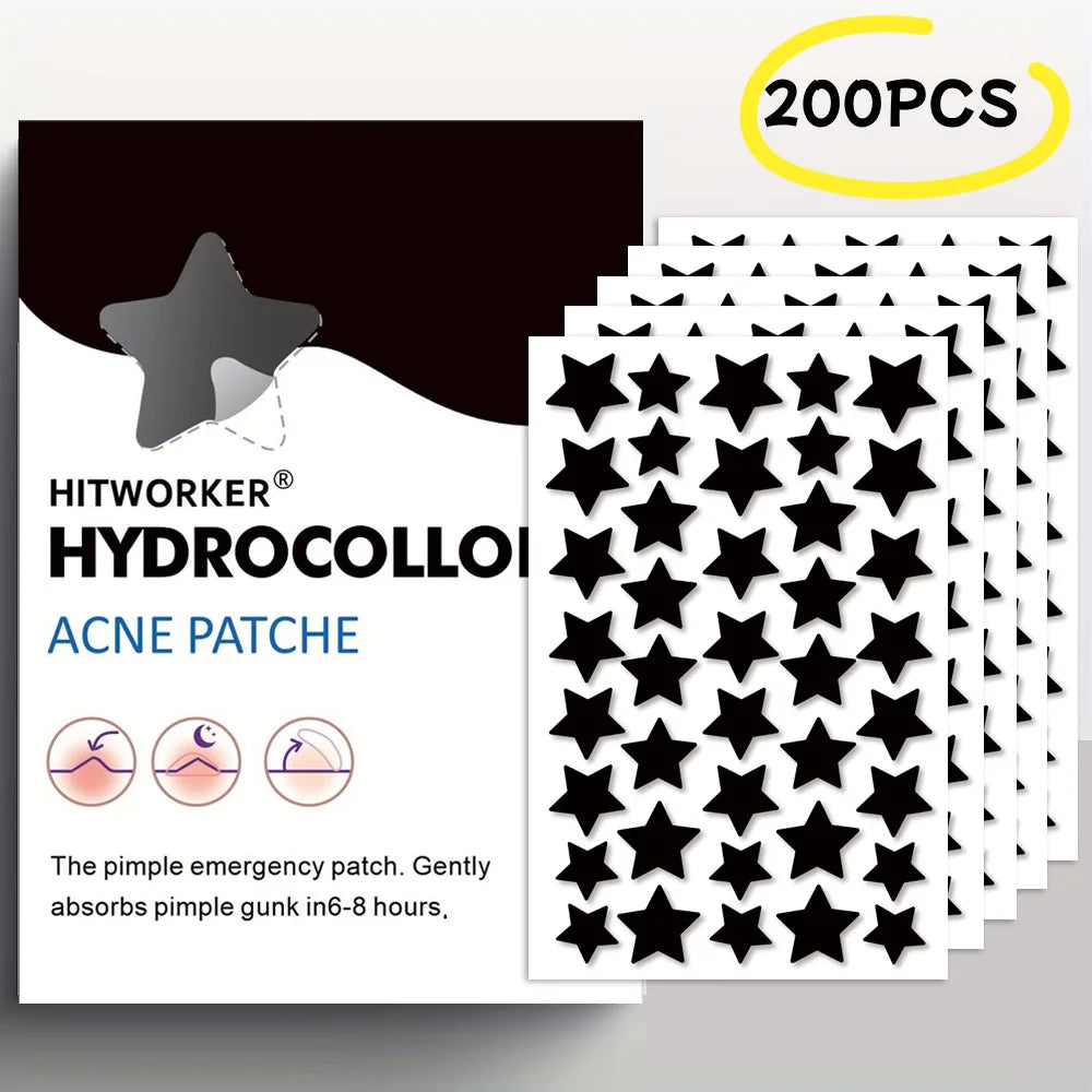 200/400pcs Black Star Hydrocolloid Acne Patch Fashion Ultrathin Breathable Acne Covering Hydrocolloid Patch Beauty Acne Patch Oasis Select 200PCS